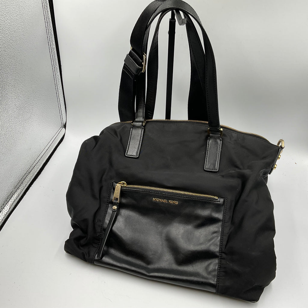 Michael Kors Black Tote Shoulder Bag Gold Hardware