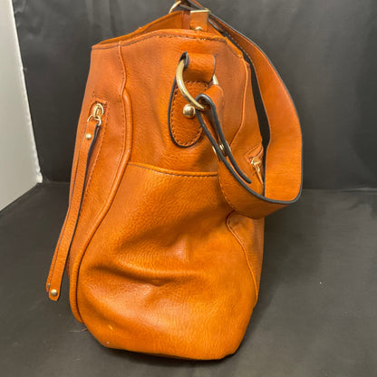 Brown Faux Leather Shoulder Purse