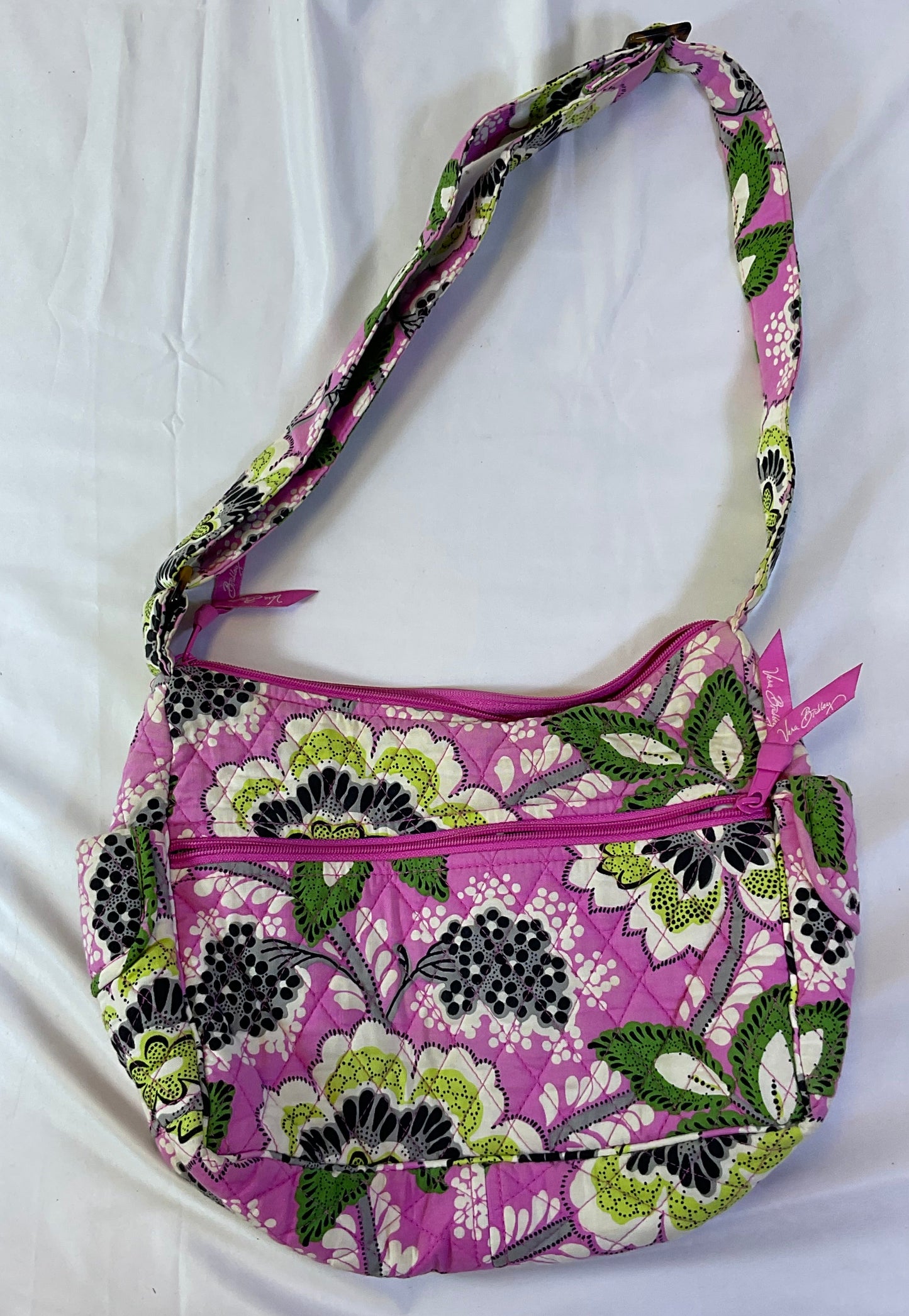 Vera Bradley Pink and Green Floral Flower Print Bag