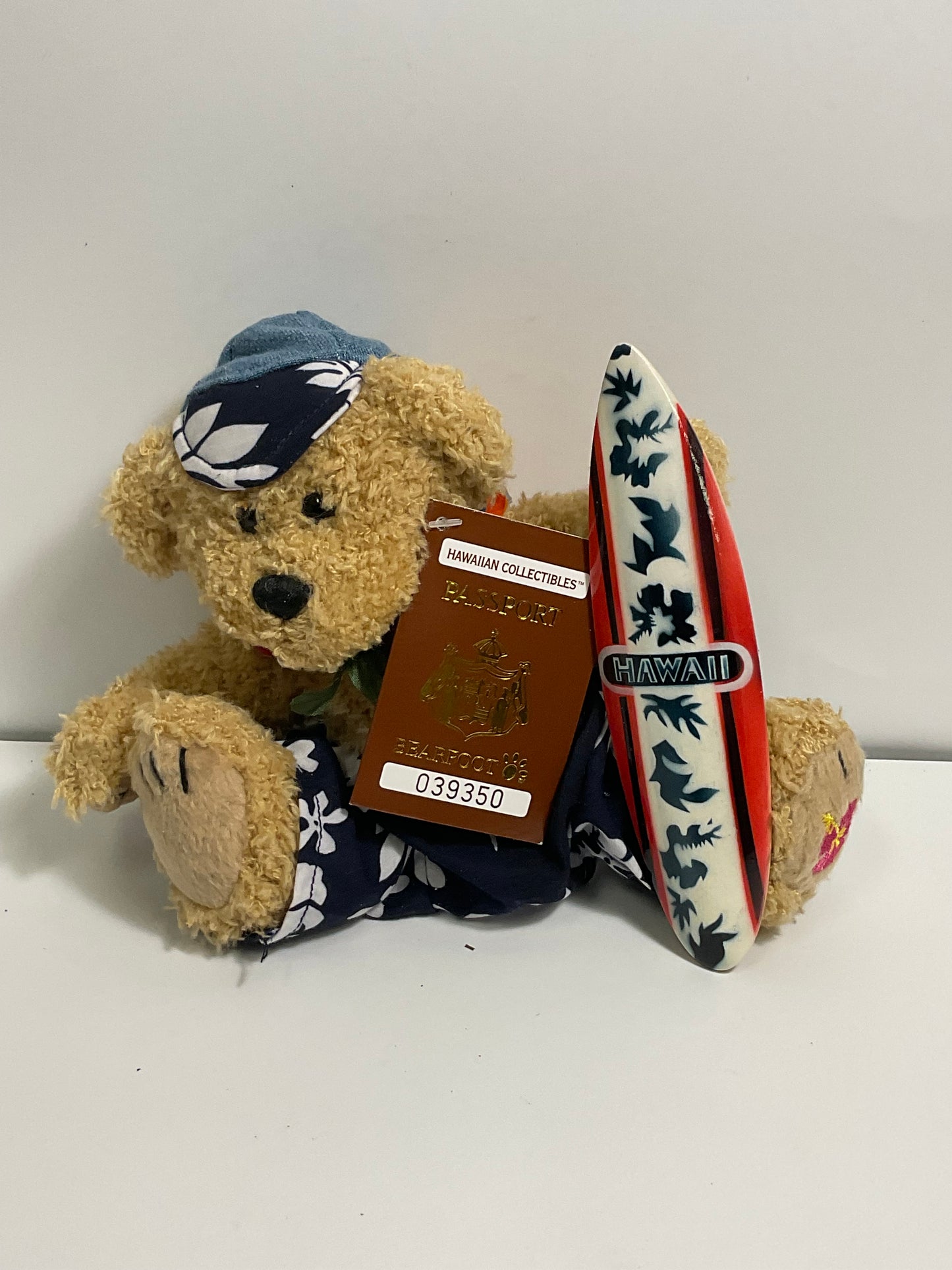 Vintage Hawaiian Collectibles Passport Bearfoot Plush Hawaii Keikiokekai