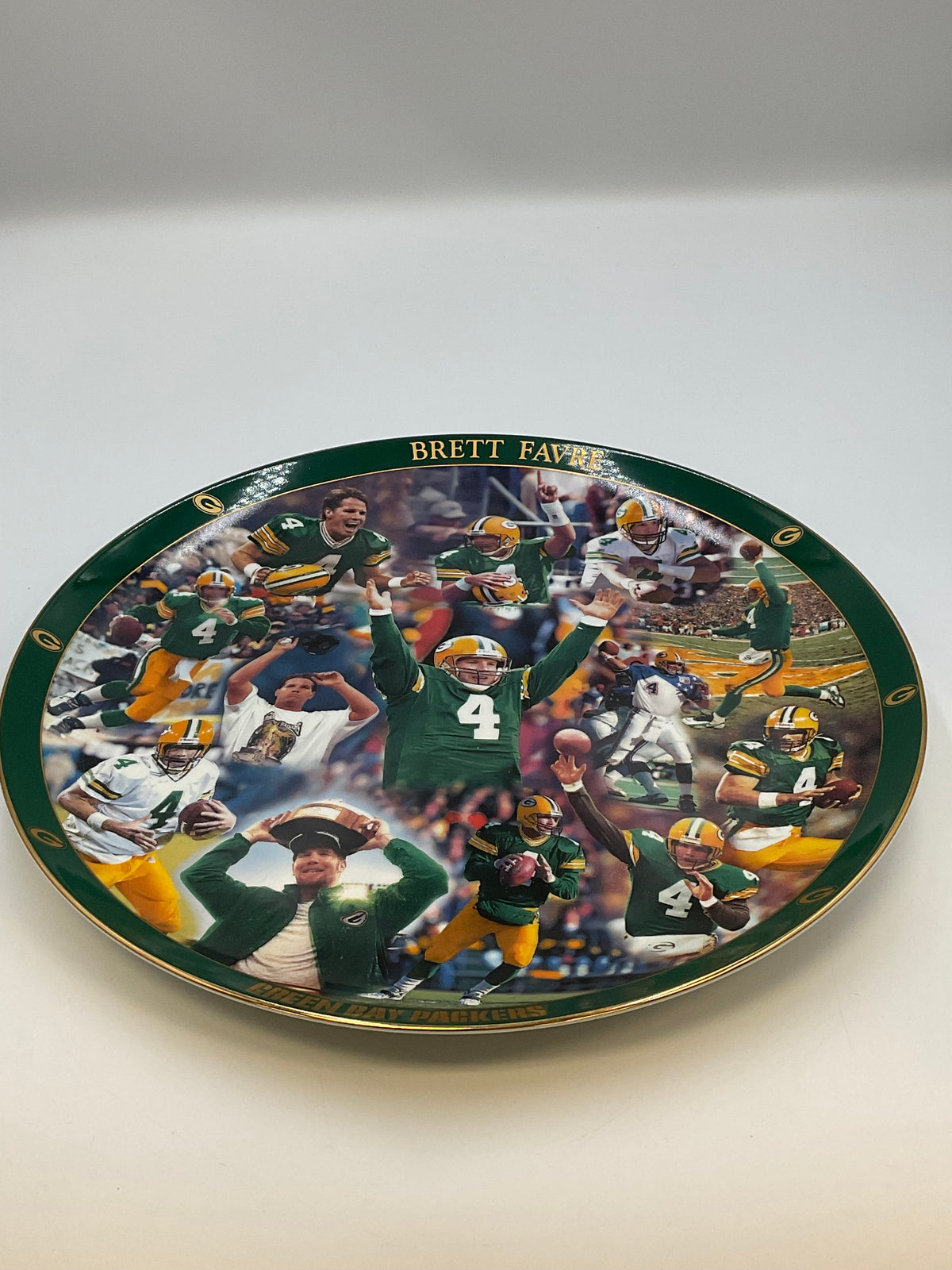 Danbury Mint Brett Favre Green Bay Packers Collector Plate Career Stats AA3481