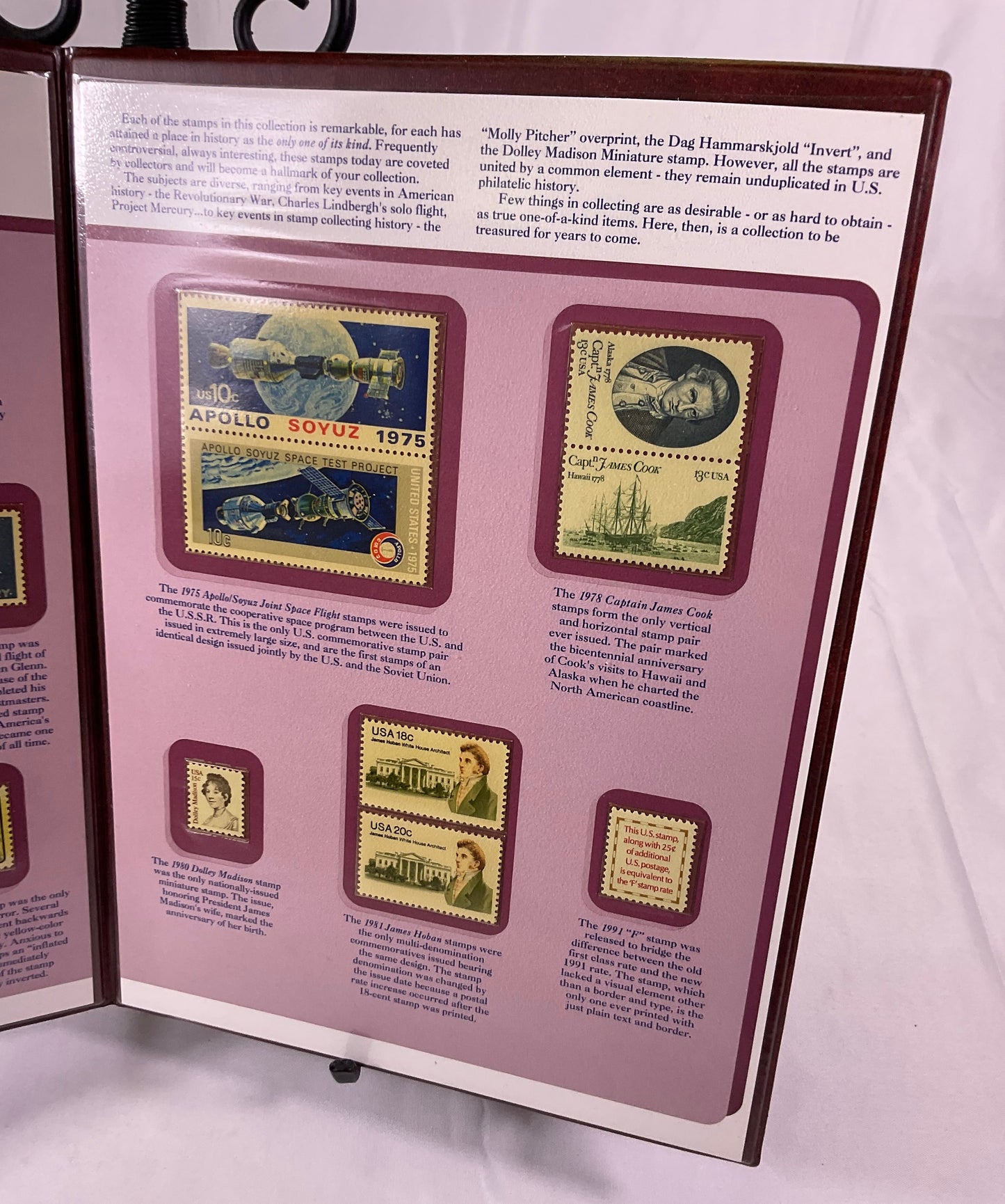 One-Of-A-Kind Historic U.S. Stamps Postal Commemorative Society Hardcover Folder