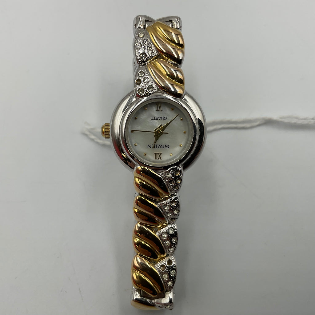 Gruen Two Tone Braided Band Watch New Battery Working Condition