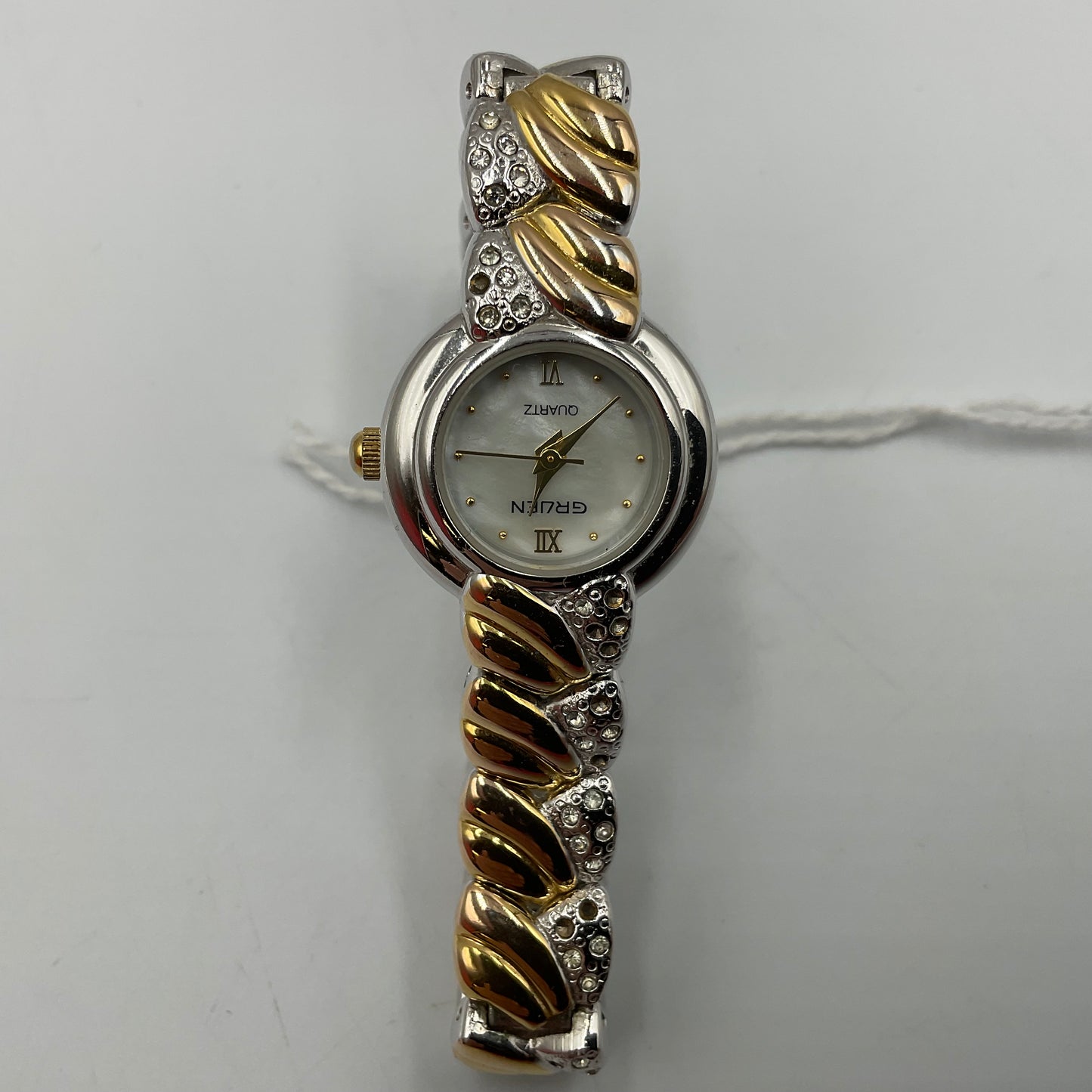 Gruen Two Tone Braided Band Watch NEW BATTERY