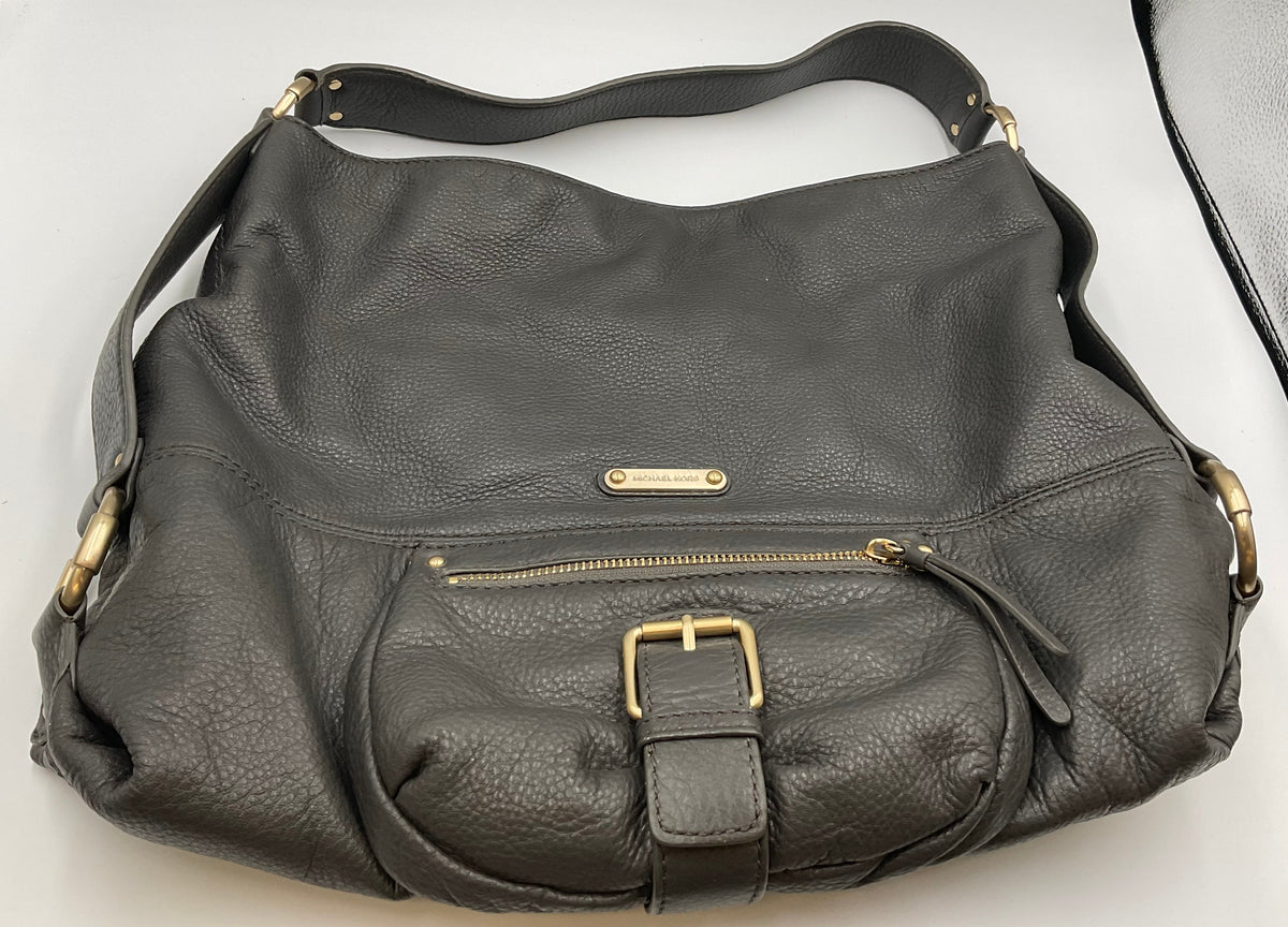 Michael Kors Beverly Black Pebbled Leather Hobo Handbag