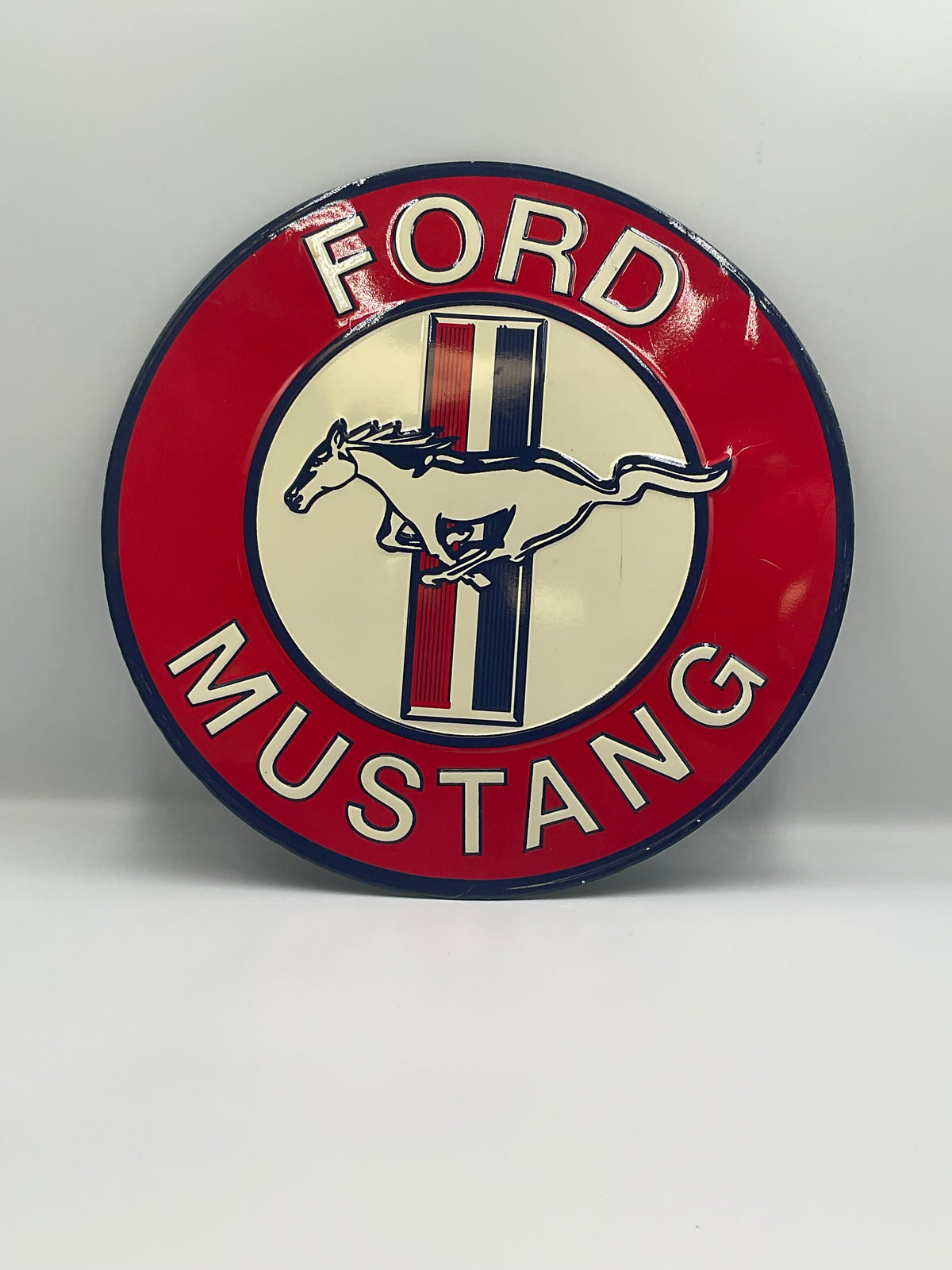 Ford Mustang Round Embossed Tin Sign