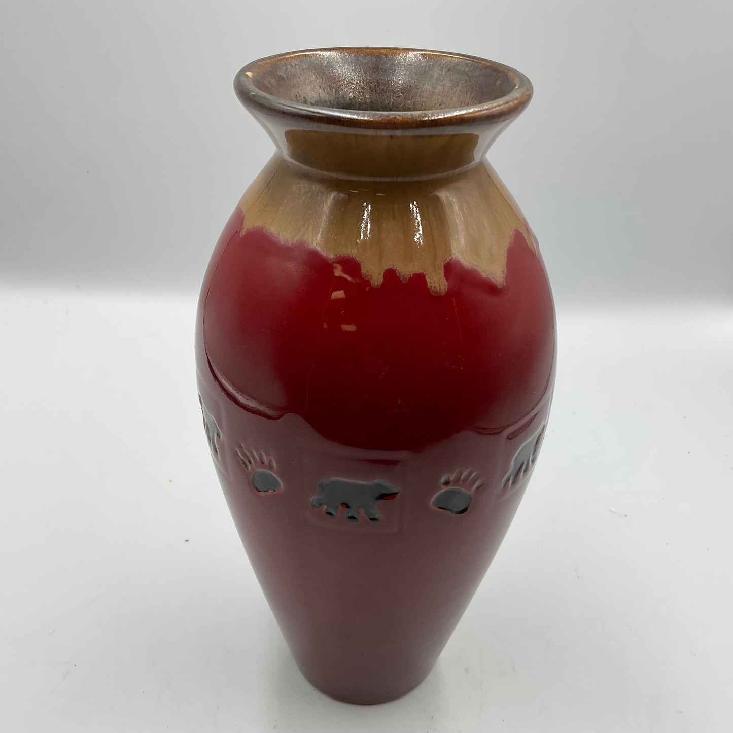 Vintage “Fusion Bear” stoneware decorative vase