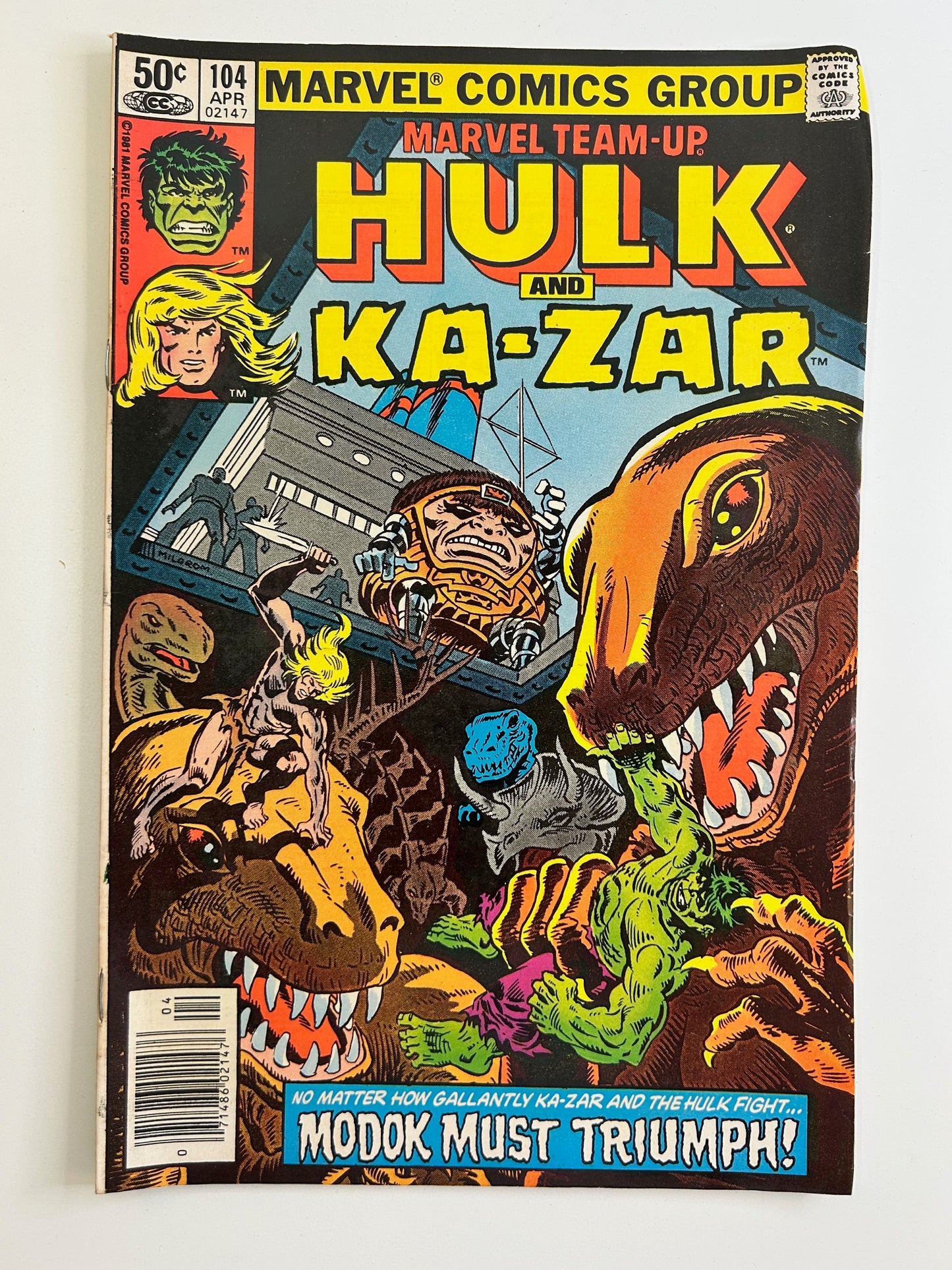 Marvel Team-Up Hulk and Ka-Zar #104 Vintage 1981 Marvel Group Comic Book