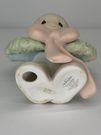 Precious Moments Vintage 1983 Surrounded With Joy Hand Painted Porcelain Collectible Figurine Original Box Mint