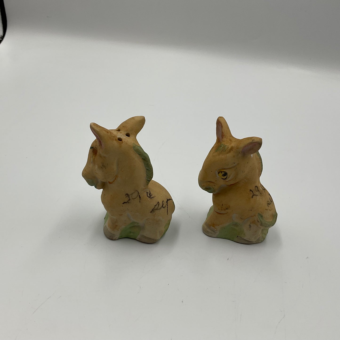 Vintage Ceramic Donkey Salt and Pepper Shakers