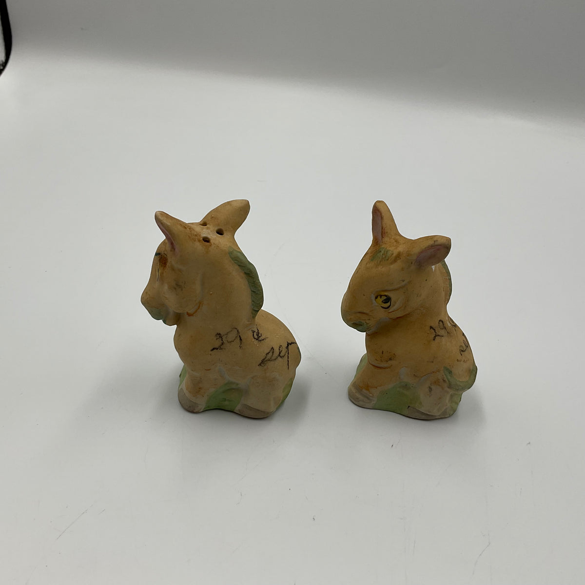 Vintage Ceramic Donkey Salt and Pepper Shakers