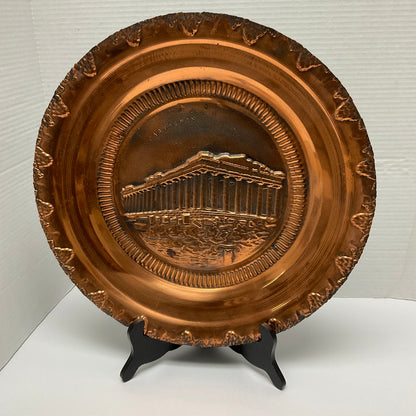 Greek Parthenon Copper PAINTED/Colored Wall Plate Home Decor