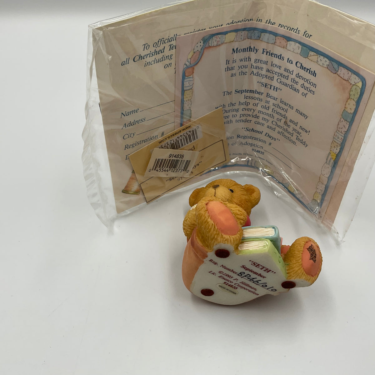 Cherished Teddies SETH School Days September 1993 Hallmark