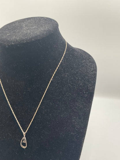 silver Celtic Triquetra open teardrop pendant necklace