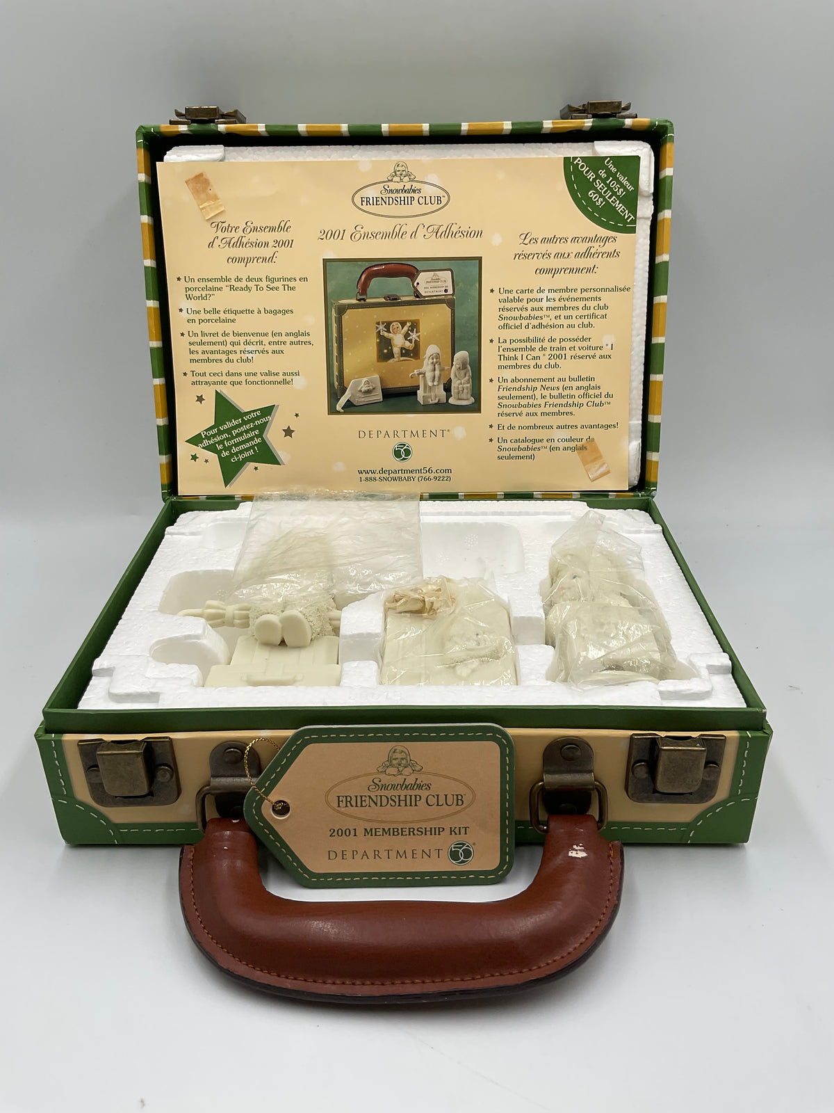 Department 56 Snowbabies 2001 Friendship Club Membership Kit Suitcase 69051