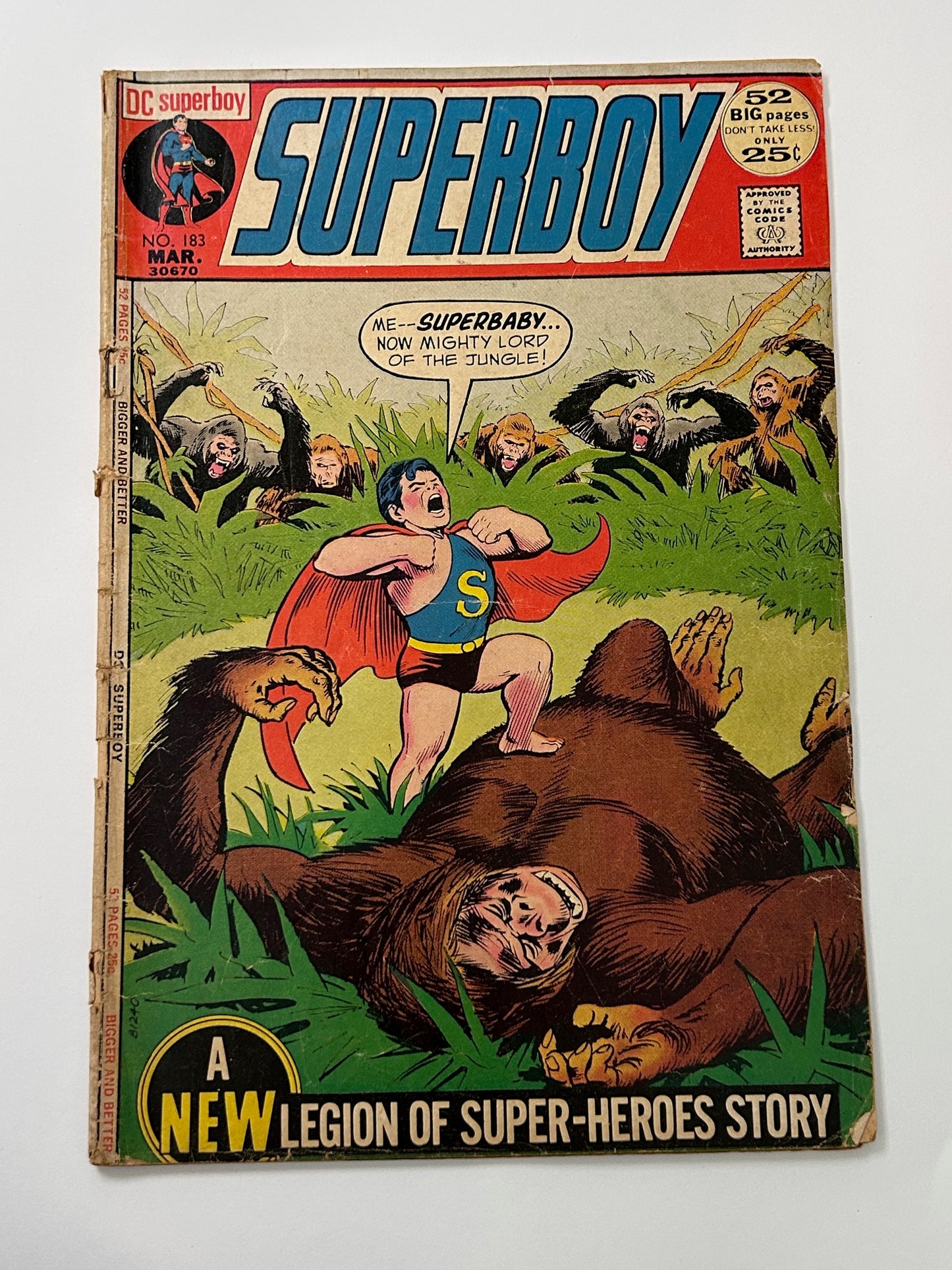 Superboy #183 Vintage March 1972 Legion of Super Heroes DC Comics Comic Book