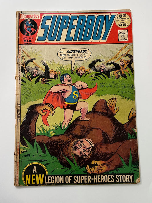Superboy #183 Vintage March 1972 Legion of Super Heroes DC Comics Comic Book