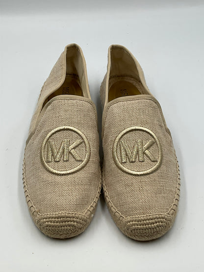 Michael Kors MK Logo Espadrilla Loafers Beige Womans 9.5 Slip On