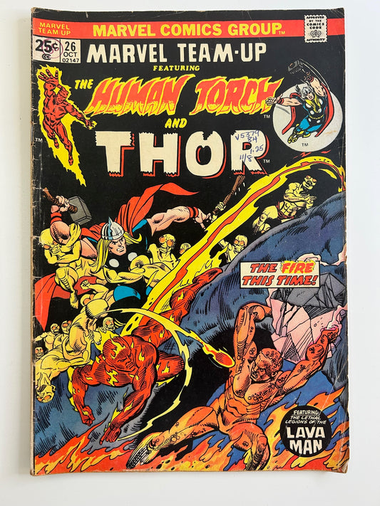 Marvel Team-Up Human Torch and Thor #26 Vintage 1974 Marvel Group Comic Book