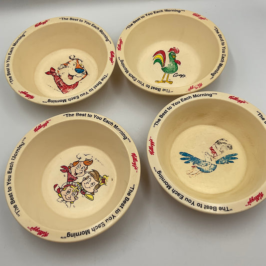 Vintage 1995 Kellogg’s Plastic Cereal Bowls Set of 4