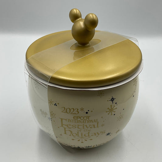Disney EPCOT 2023 Festival of Holidays Mickey Ceramic Cookie Stroll Jar
