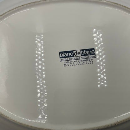 Blanc De Blanc White Ceramic Collection 18 Inch Oval Platter