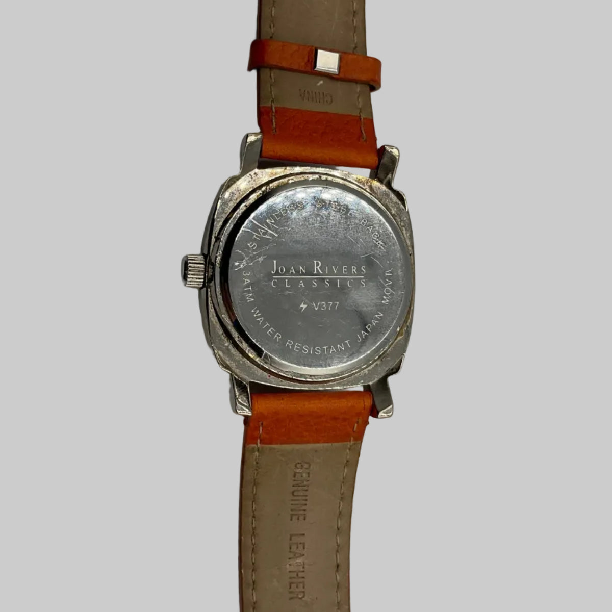 Joan Rivers Classic Watch Blue Face Orange Leather Band New Battery
