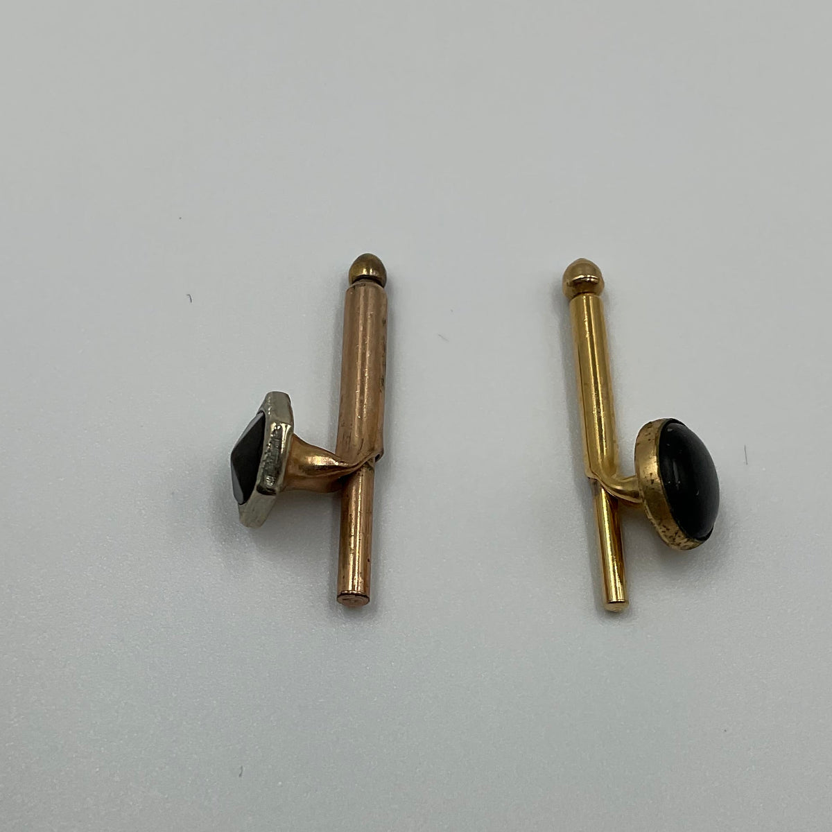 Tuxedo Shirt Studs Gold Tone Brown