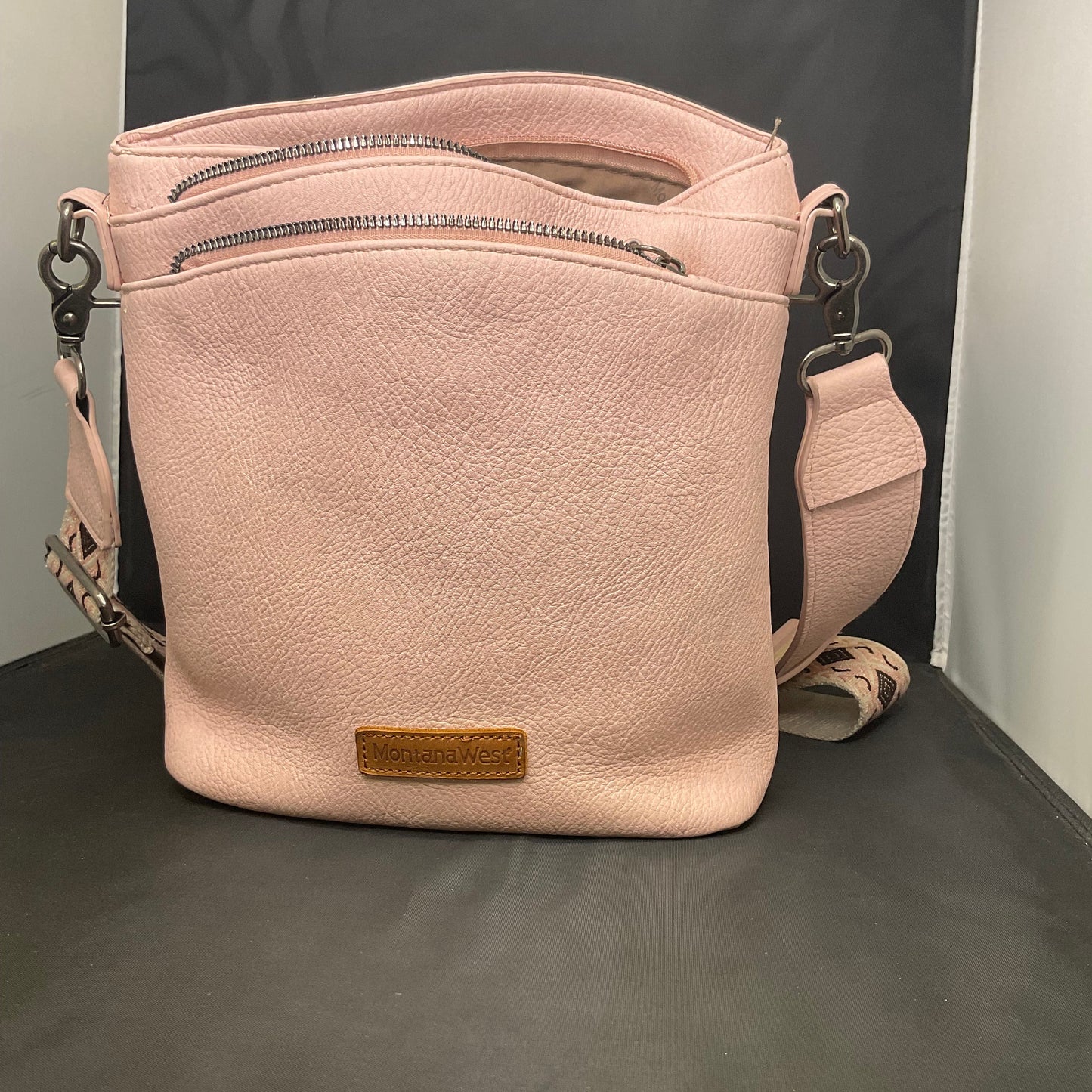 Rose Leather Montana West Crossbody Bag
