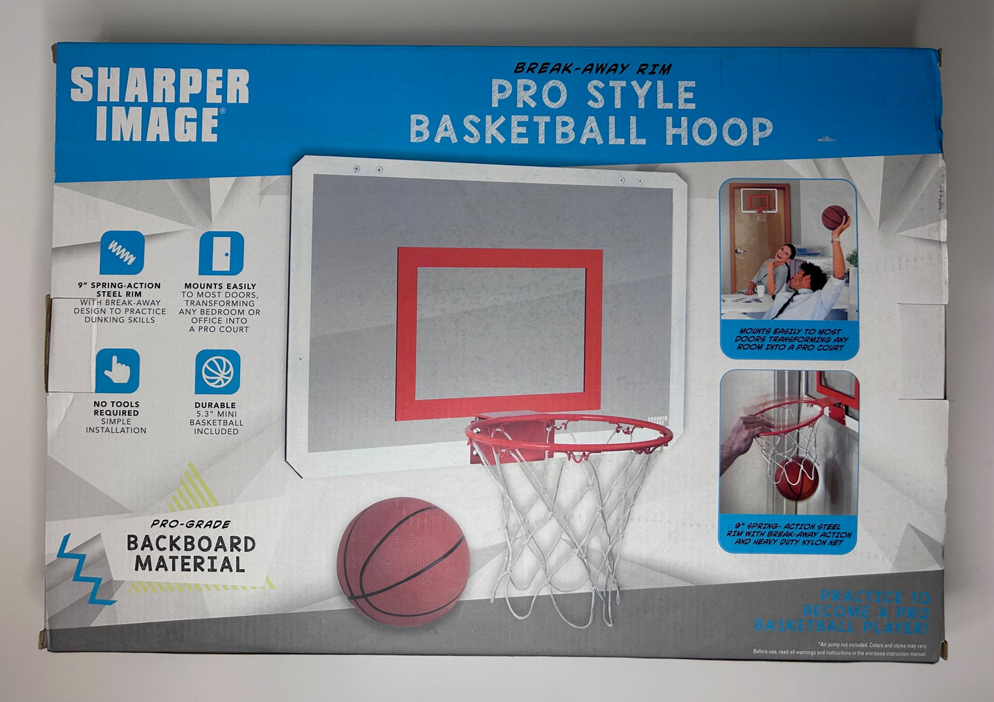Sharper Image Pro Style Indoor Basketball Hoop New in Box