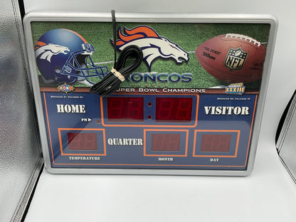 Denver Broncos NFL Scoreboard Digital Desk Clock Calendar