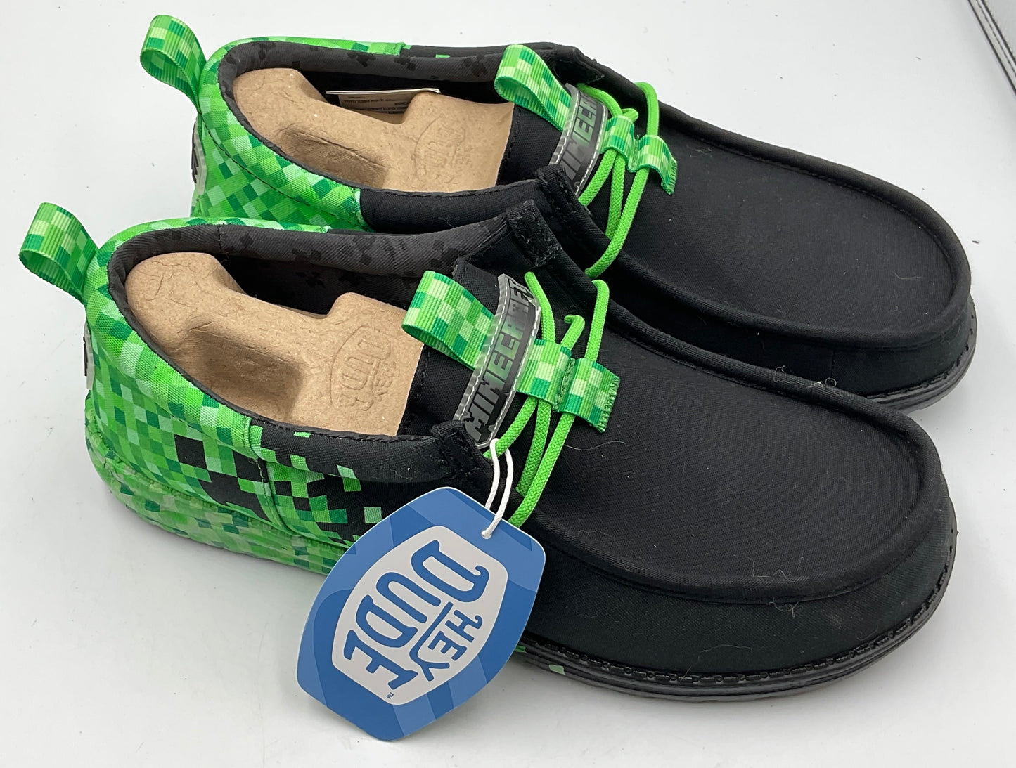 Hey Dude x Minecraft Wally Funk “Creeper” Slip-Ons Size 9