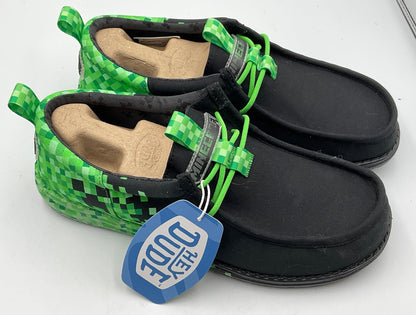 Hey Dude x Minecraft Wally Funk “Creeper” Slip-Ons Size 9