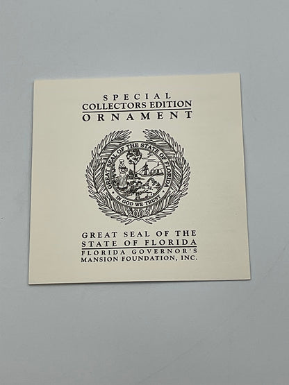 2003 Florida Governor's Mansion Ornament Great Seal of the State 24K Gold Box