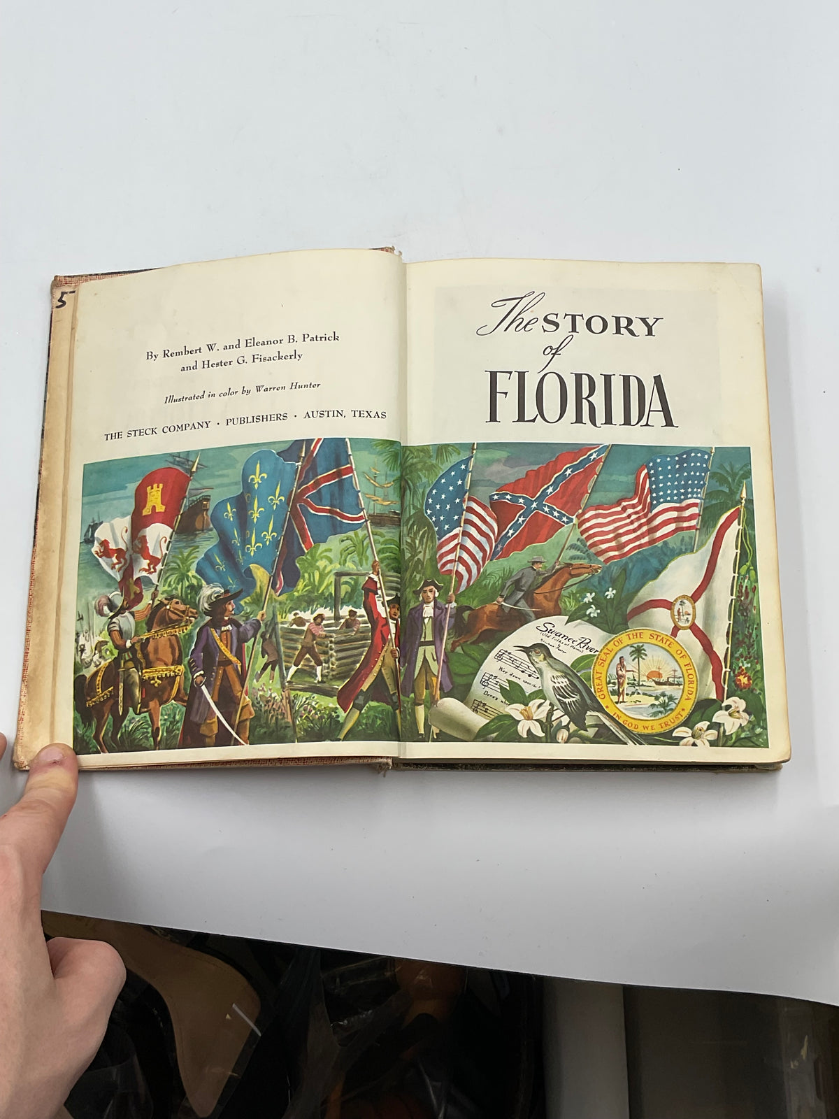 The Story of Florida 1957 Rembert W Patrick Eleanor B Patrick Hester G Fisackerly Vintage Illustrated Textbook