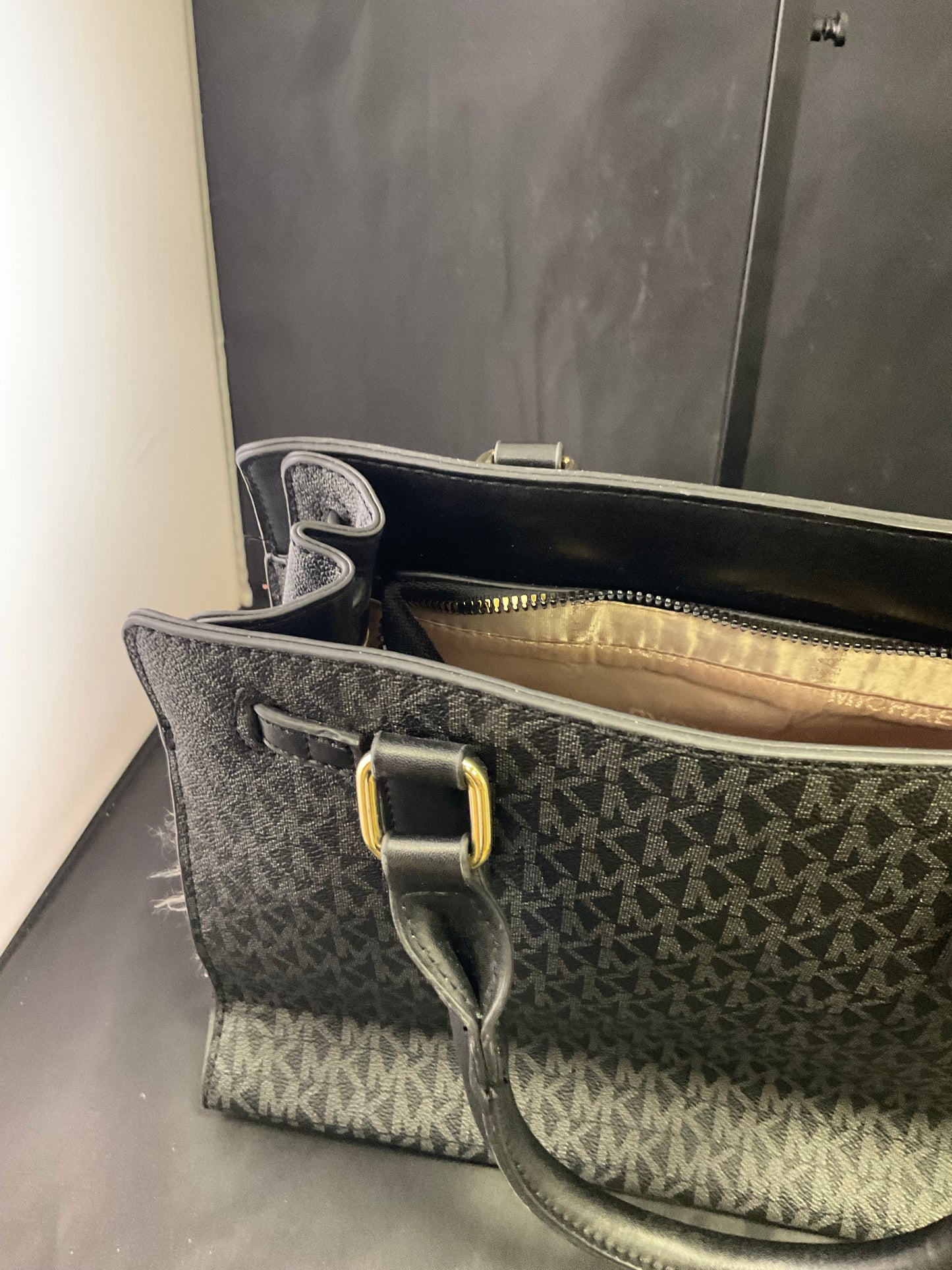 Michael Kors Black MK Design Handbag