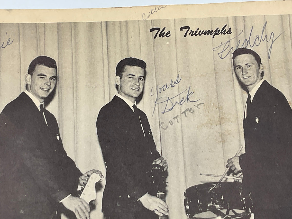 The Triumphs Autographed Promo Photo Rare 1960s Texas Gulf Coast Rock N Roll
