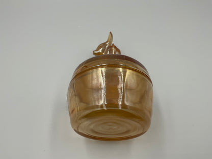 Vintage Jeannette Glass Company “Fawn” powder jar