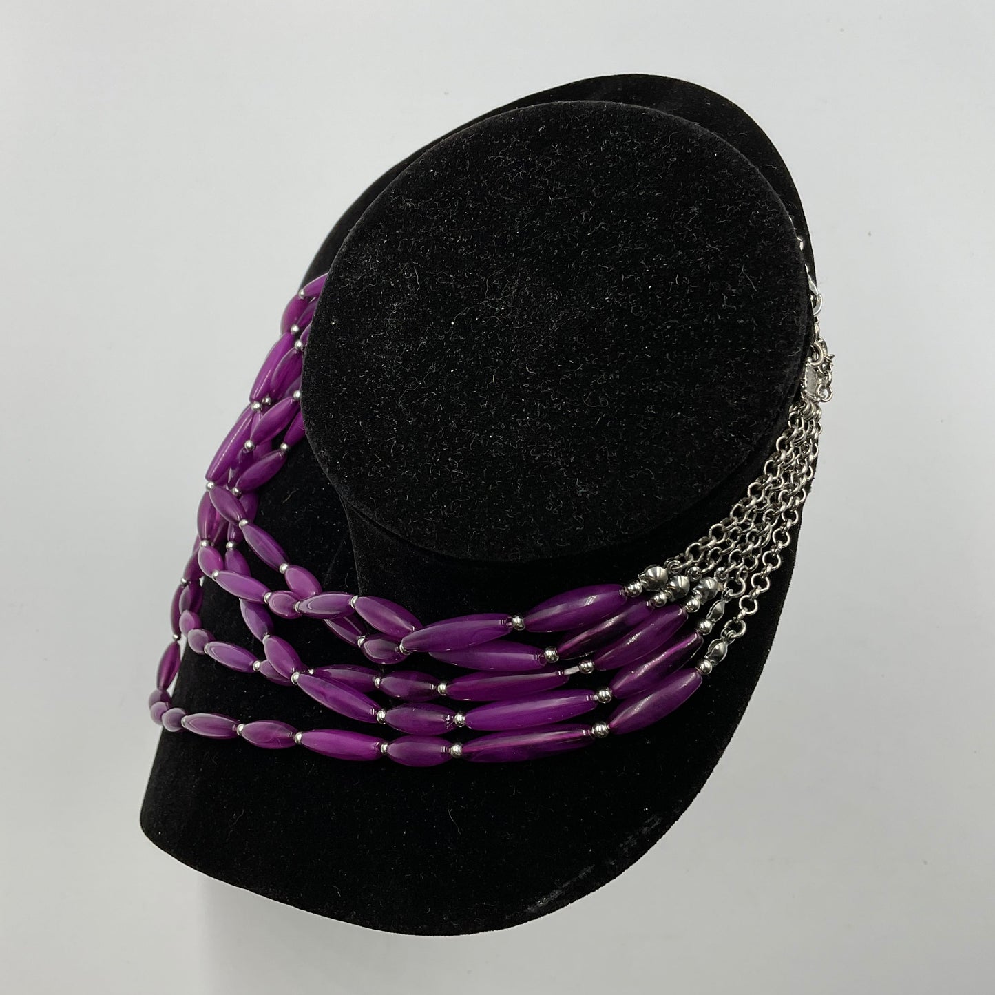 Purple Long Beaded Necklace