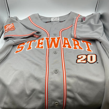 Chase NASCAR Tony Stewart #20 Baseball Jersey Grey 2XL