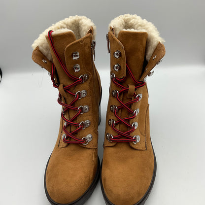 Nine West Brown High Heel Boots With Faux Fur