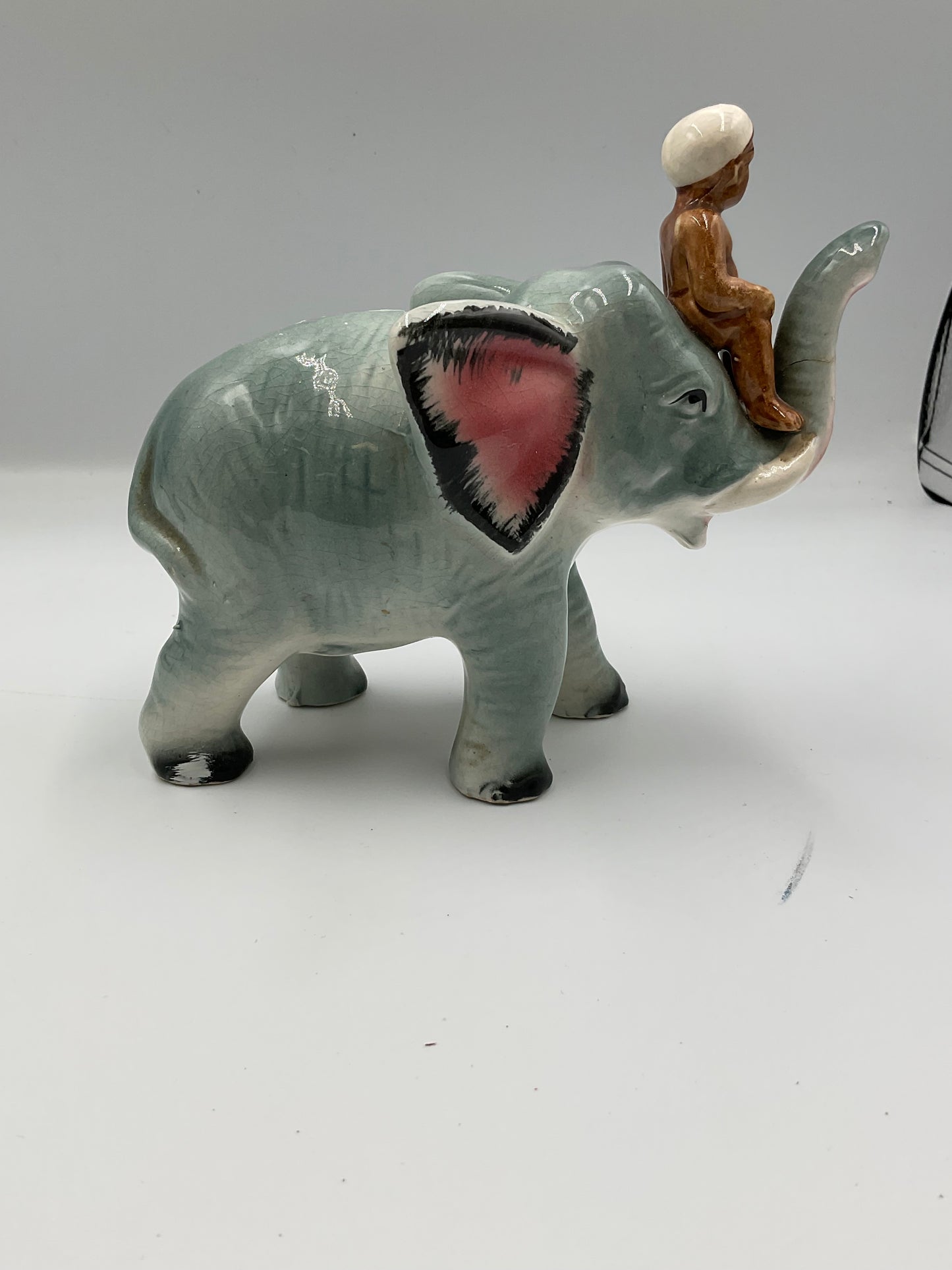 Vintage Elephant Ridden By Boy Figure decor