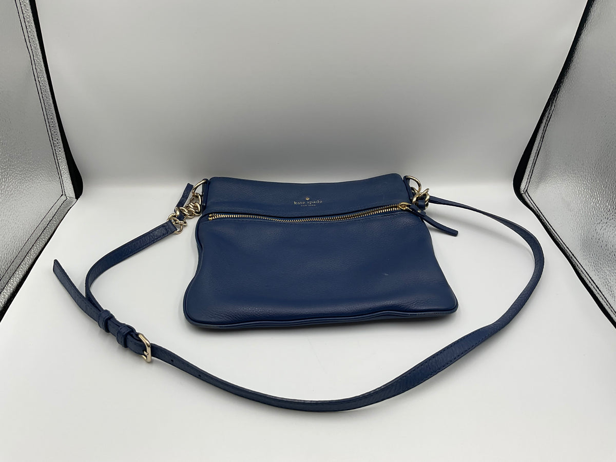 Kate Spade New York Jackson Street Melisse Leather Crossbody Bag in the Horizon Blue (navy) colorway