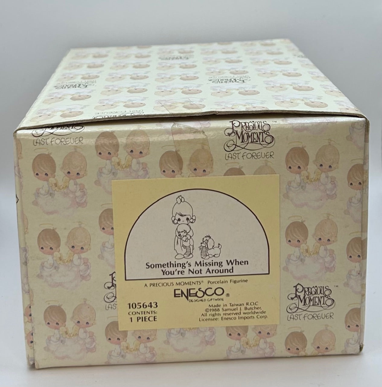 Precious Moments Vintage 1988 Something's Missing When You're Not Around Figurine Orig Box