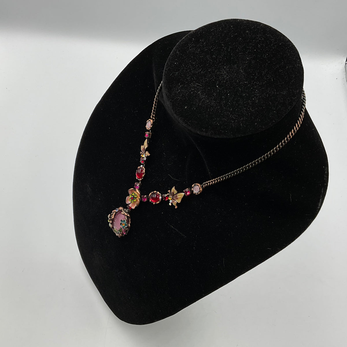 Pink Stone Charm Designs Chain Necklace