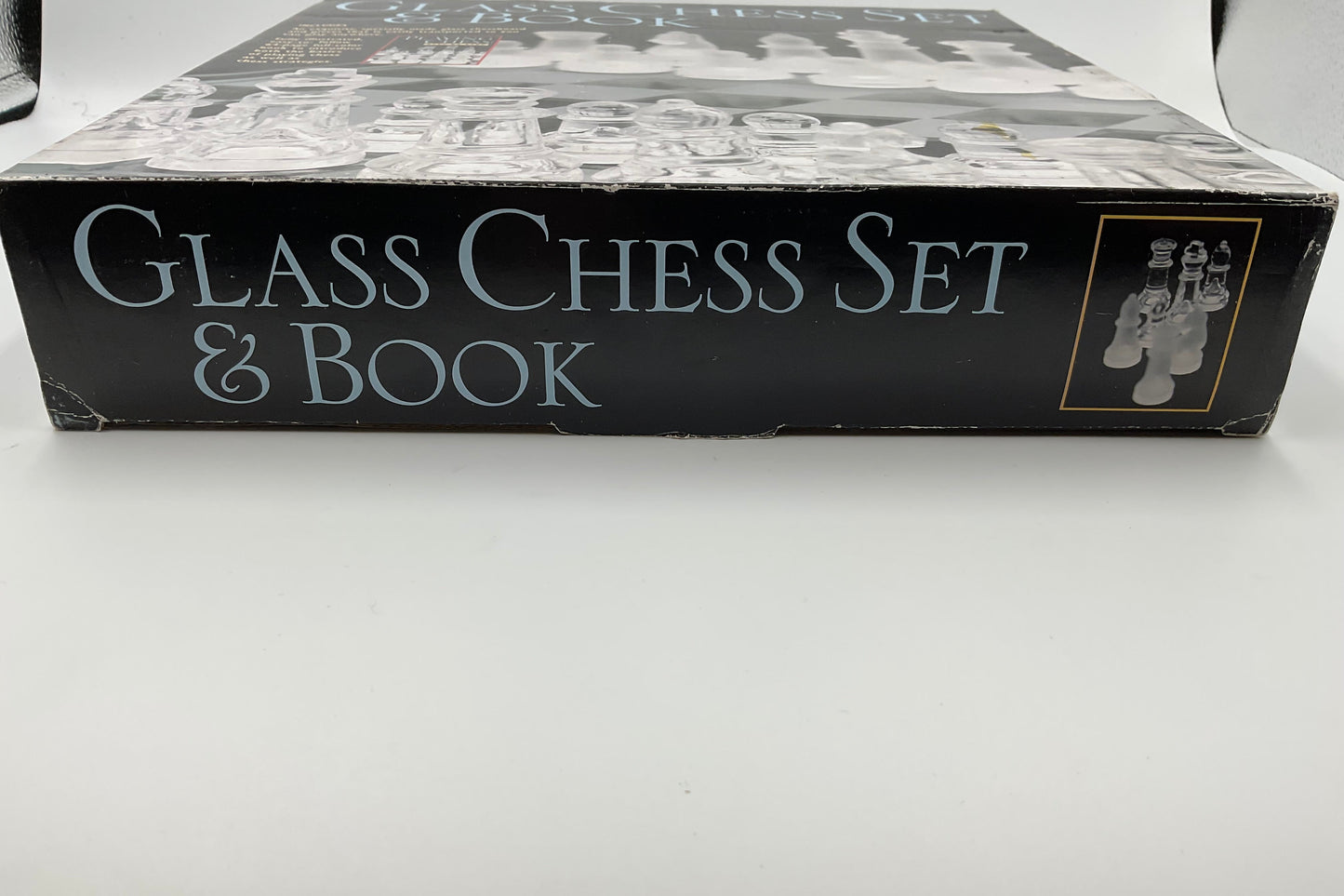 Vintage Glass Chess Set And Book