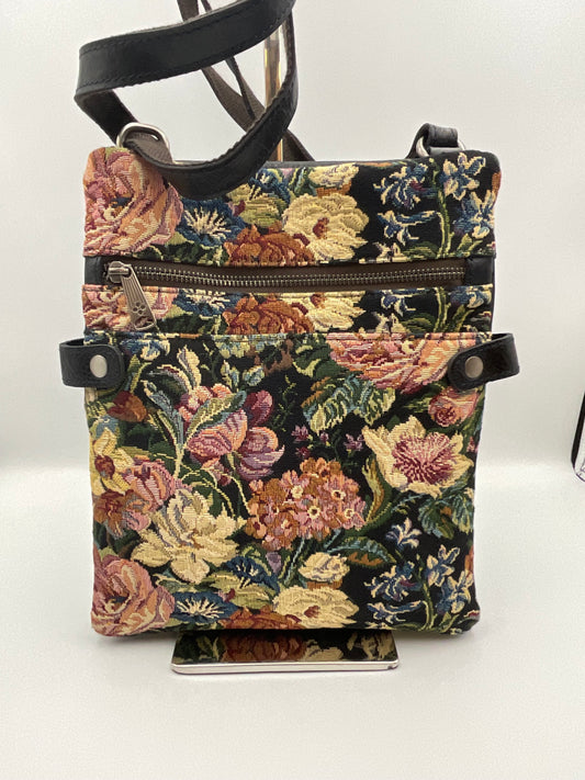 Patricia Nash Leather and Tapestry Crossbody Bag