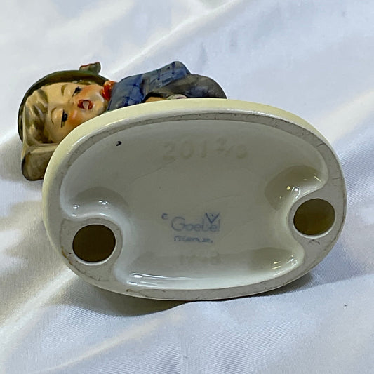 Hummel Goebel Vintage 1948 Retreat to Safety Boy on Fence Porcelain Figure West Germany 201 2/0