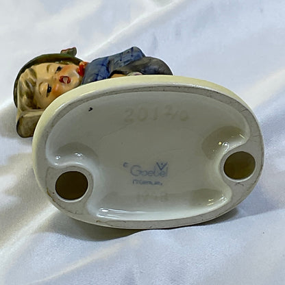 Hummel Goebel Vintage 1948 Retreat to Safety Boy on Fence Porcelain Figure West Germany 201 2/0