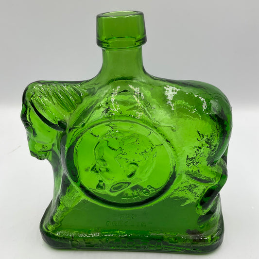 Vintage Wheaton Green Glass Decanter Bottle